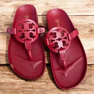 Tory Burch Miller Cloud Leather Thong Sandals Size 6